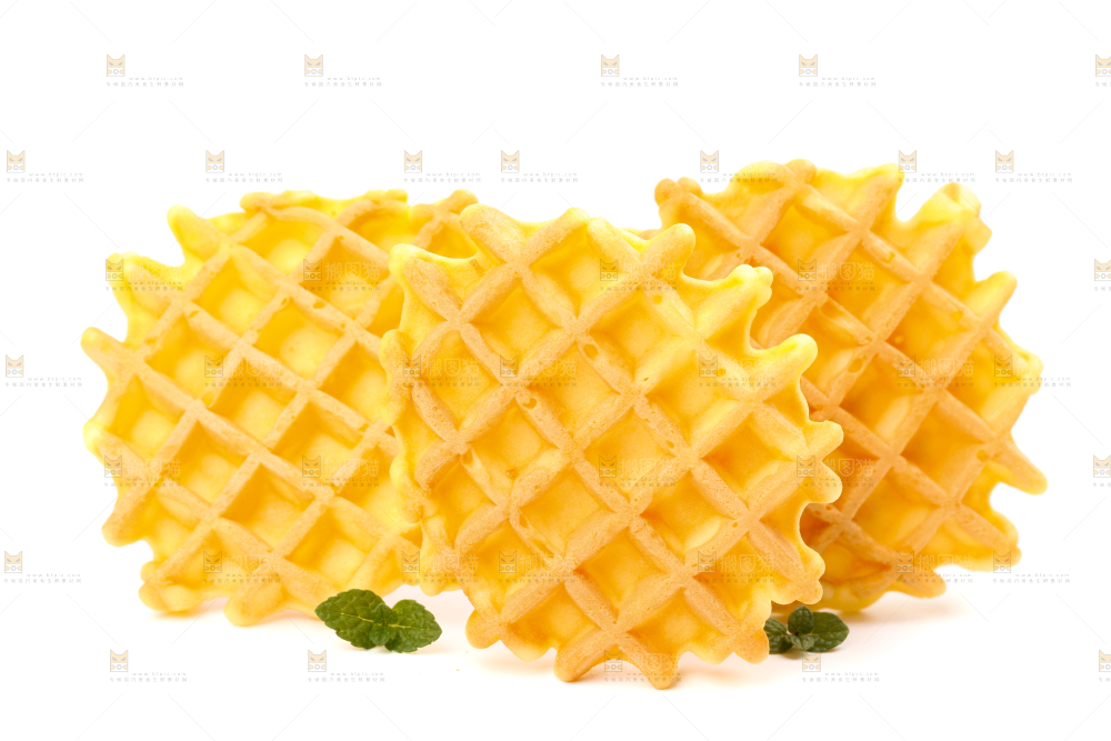 白底上的华夫饼