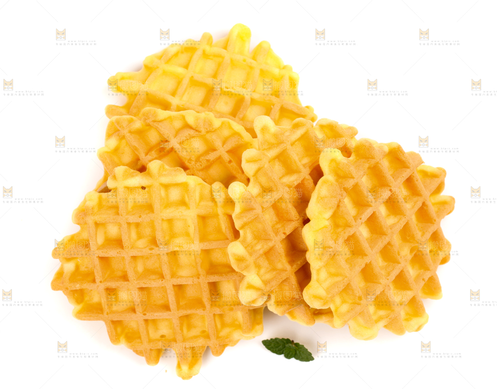 白底上的华夫饼干
