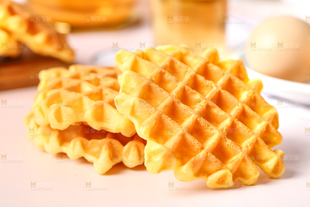 浅底上的华夫饼蛋糕