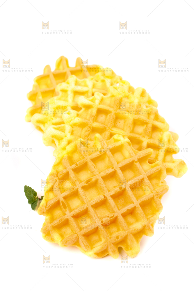 白底上的华夫饼