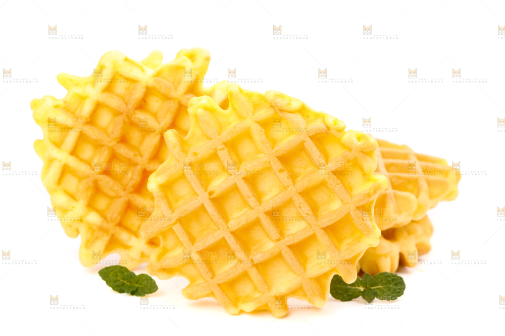 白底上的华夫饼干