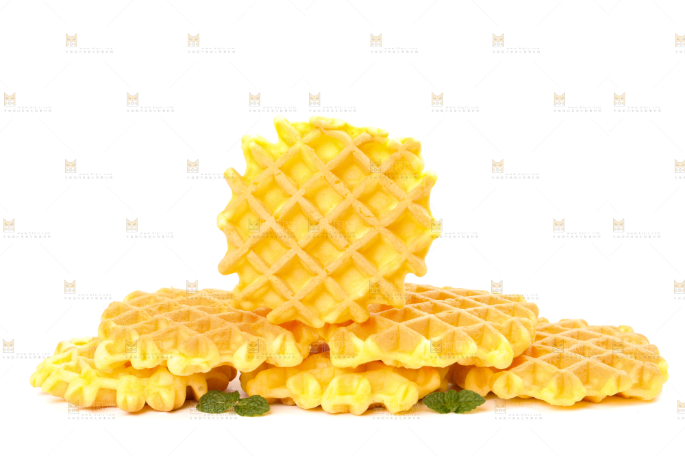 白底上的华夫饼干