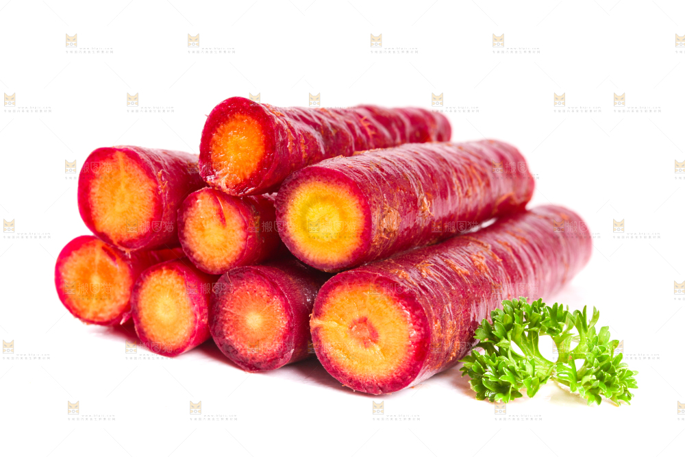 白底上放着胡萝卜