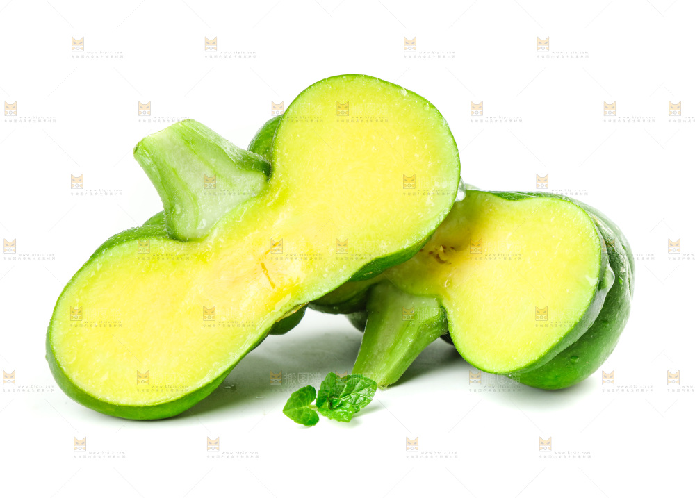 白底上放着姜柄瓜