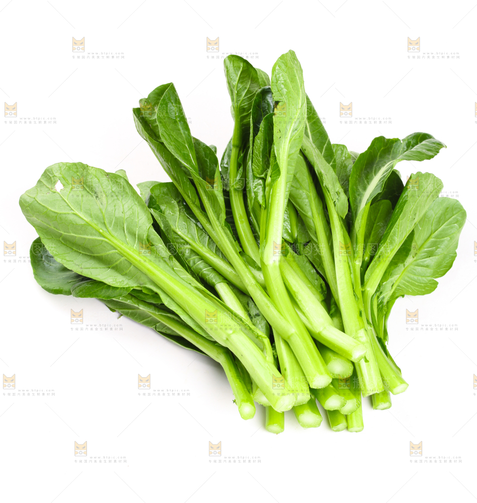 白底上放着菜苔