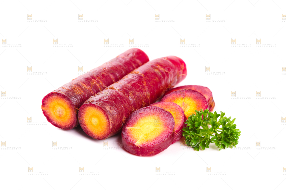 白底上放着胡萝卜