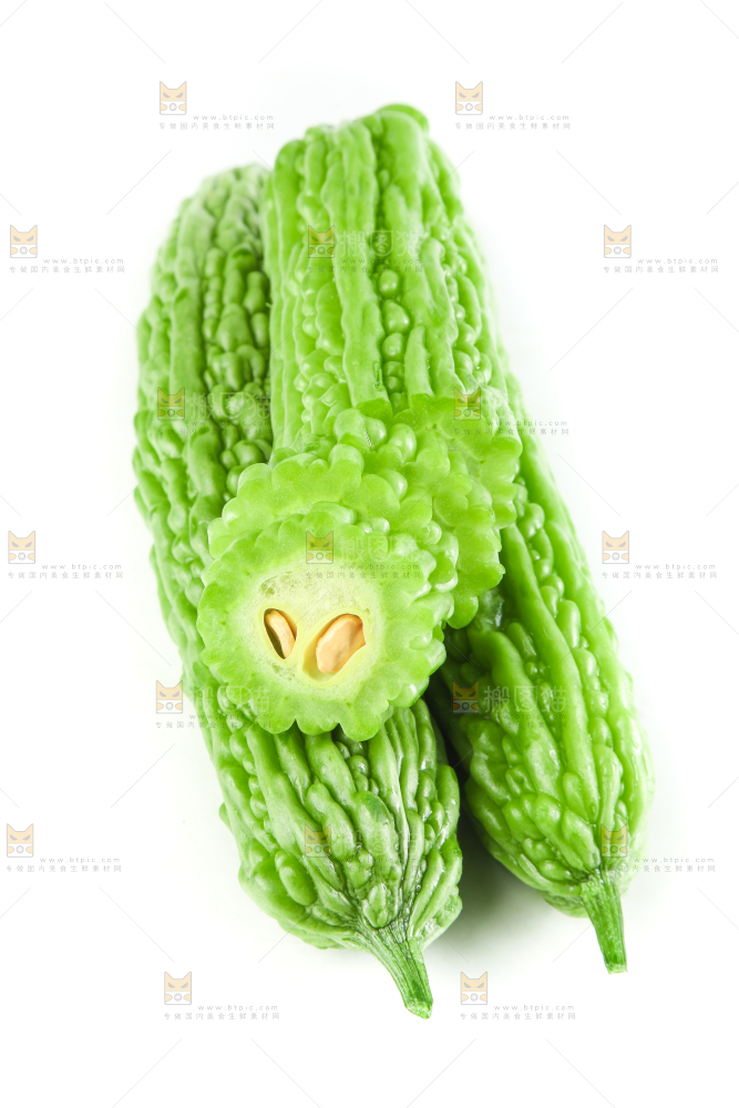 白底上摆放着凉瓜