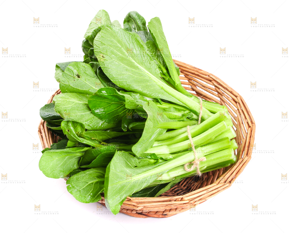 篮子里装着菜苔