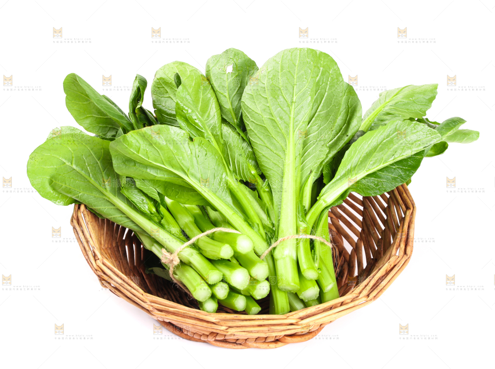 篮子里装着菜苔