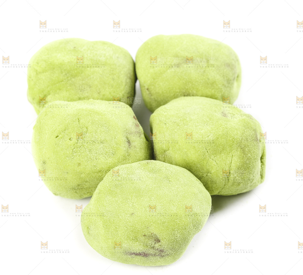 白底上的抹茶味奶枣