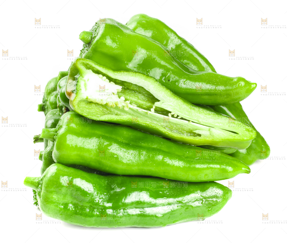 白底上的大青椒