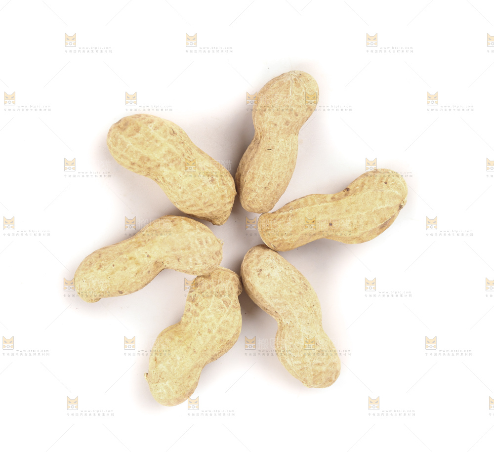 白底上的黑皮花生