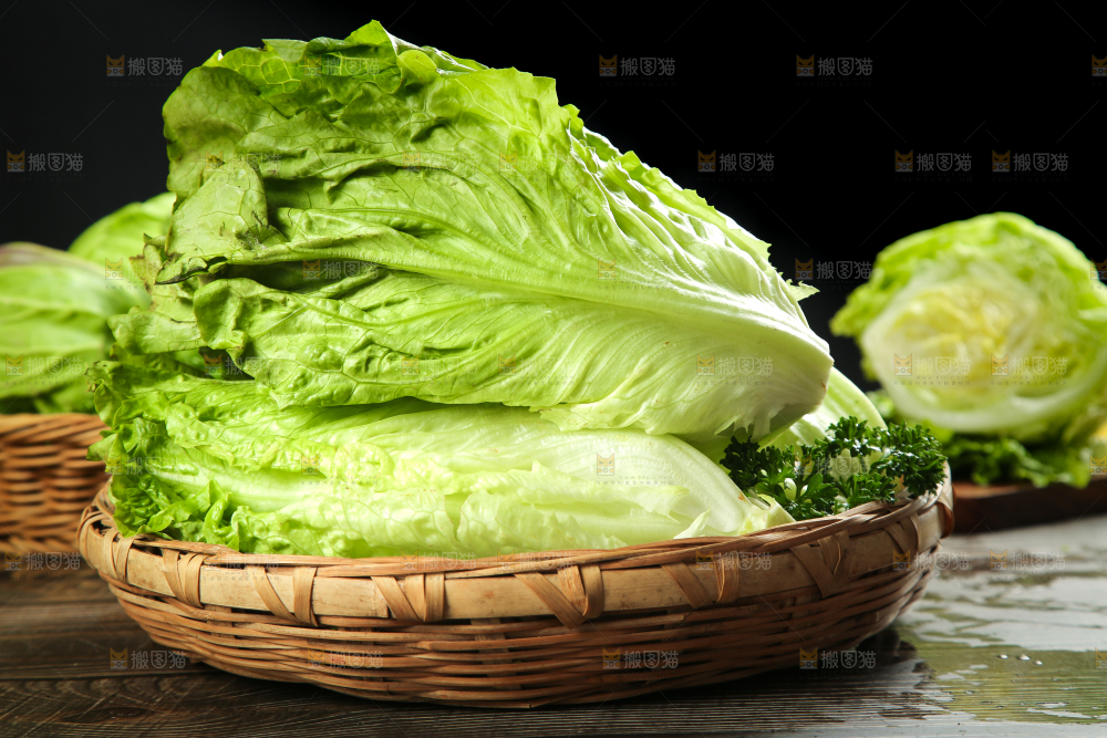 篮子里装着四季玻璃生菜