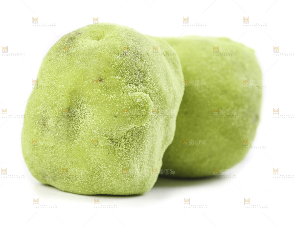 白底上的抹茶味奶枣
