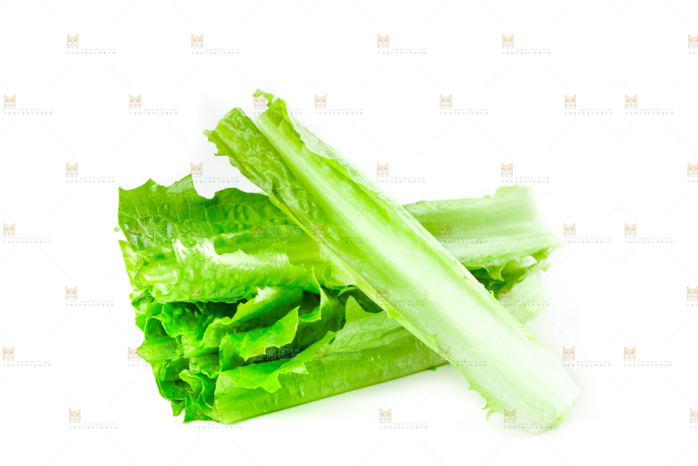 白底上放着油麦菜