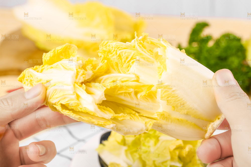 白格子底上的农家自种娃娃菜