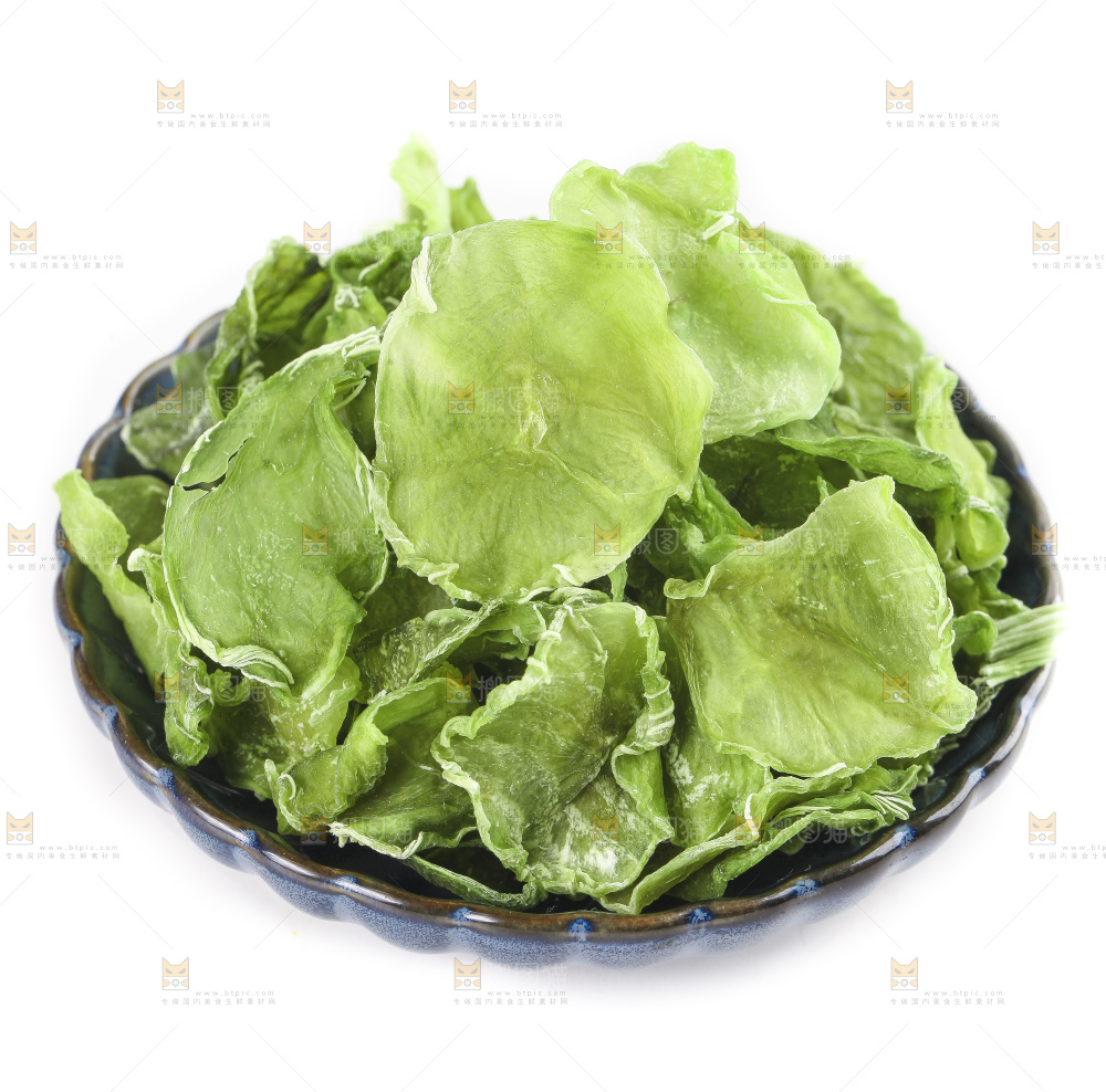 白底上放着一碗干莴笋