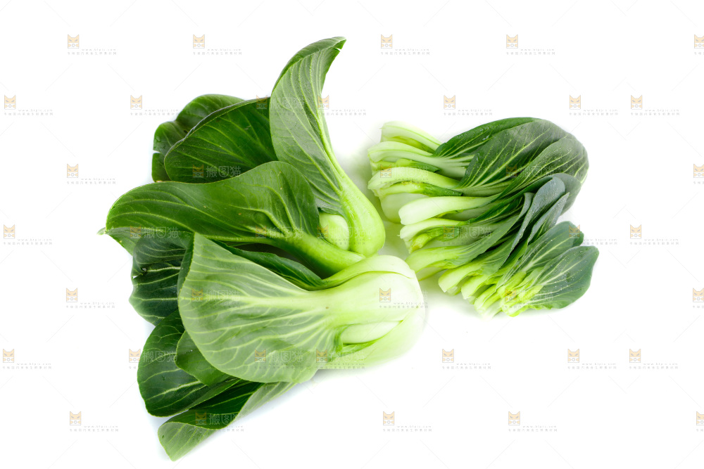 白底上放着青菜