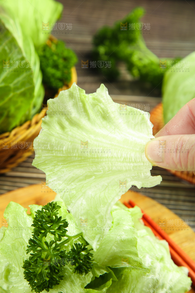 深底上的圆形生菜