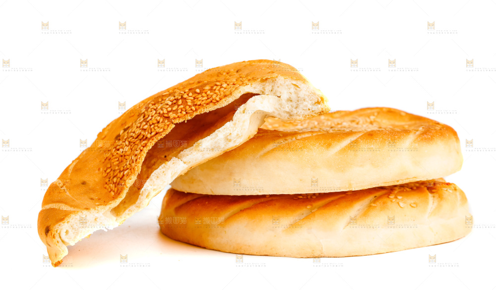 白底上放着烧饼