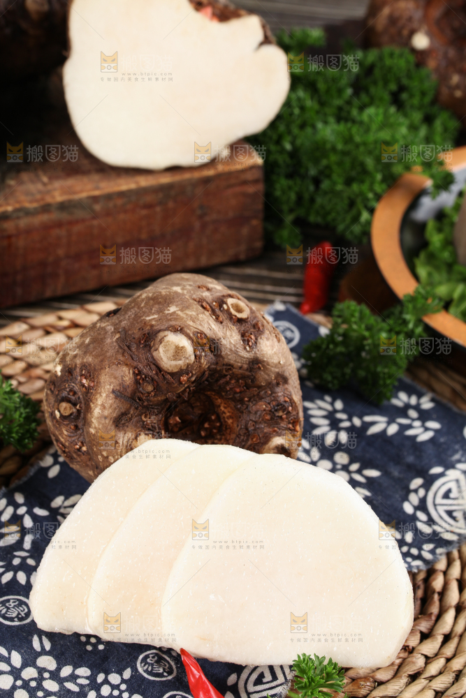 花底上放着云南魔芋