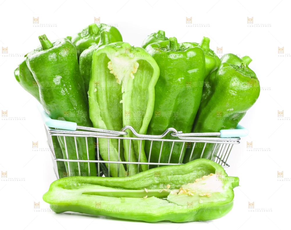 篮子里装着菜椒