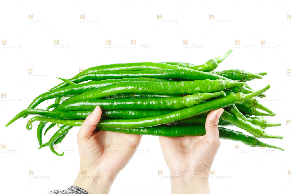 手里拿着二荆条辣椒