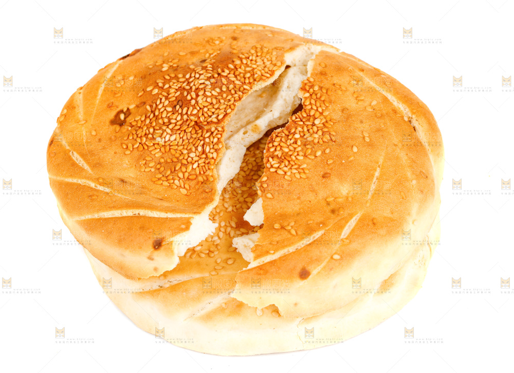 白底上放着烧饼