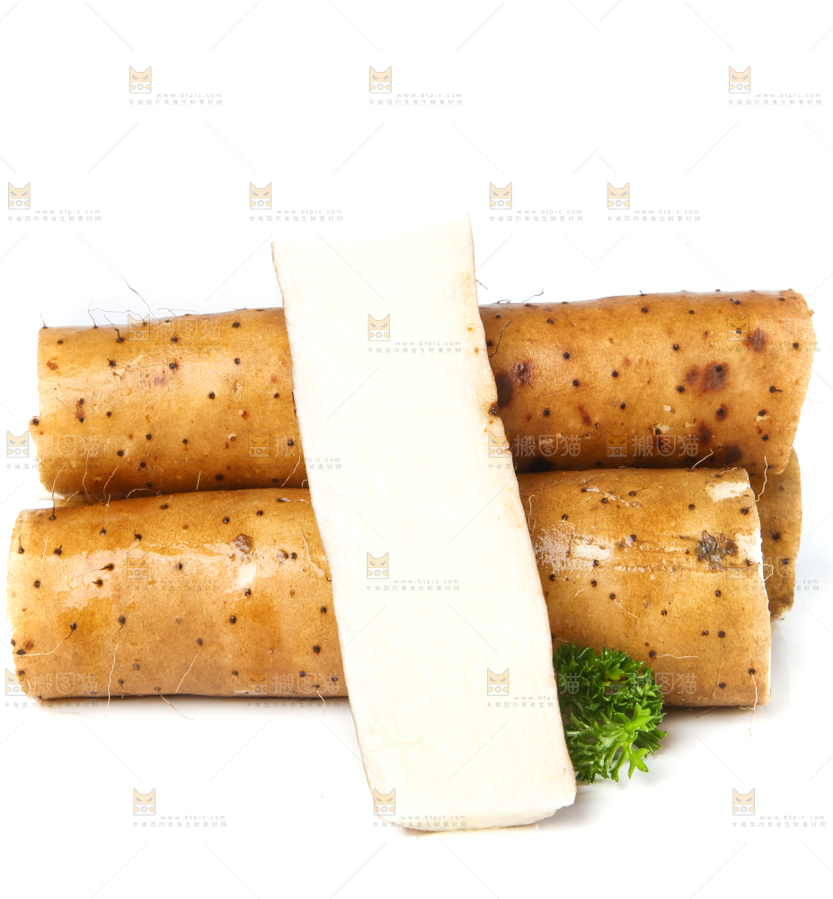 白底上摆放着麻山药