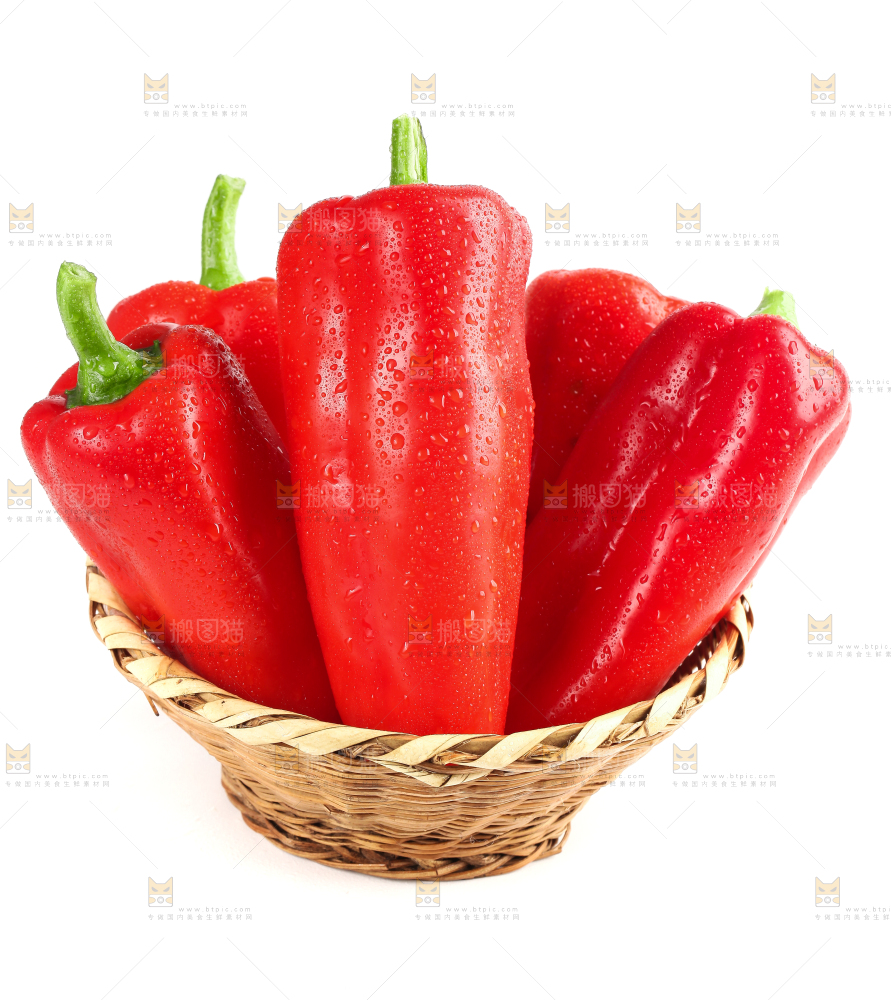 篮子里装着菜椒