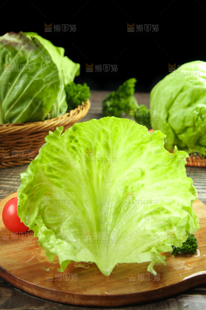 深底上的圆形生菜