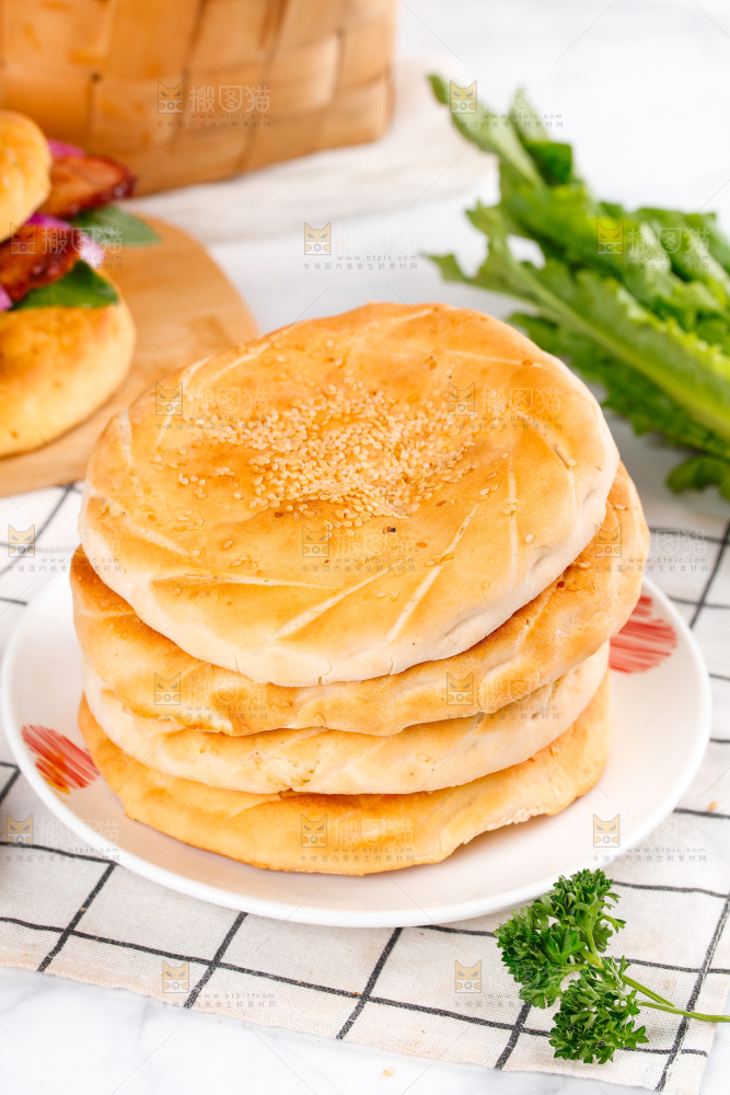 白格子底上的河南吊炉烧饼