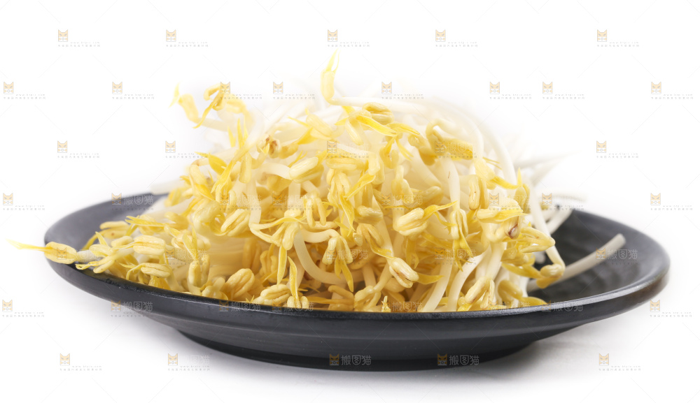 盘子里装着绿豆芽