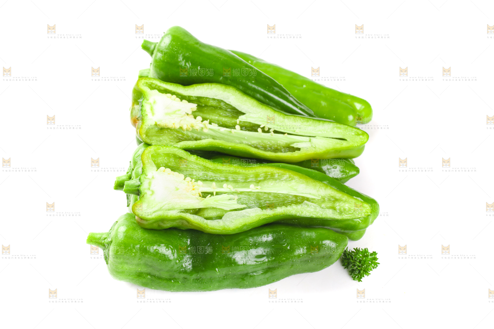 白底上的大青椒