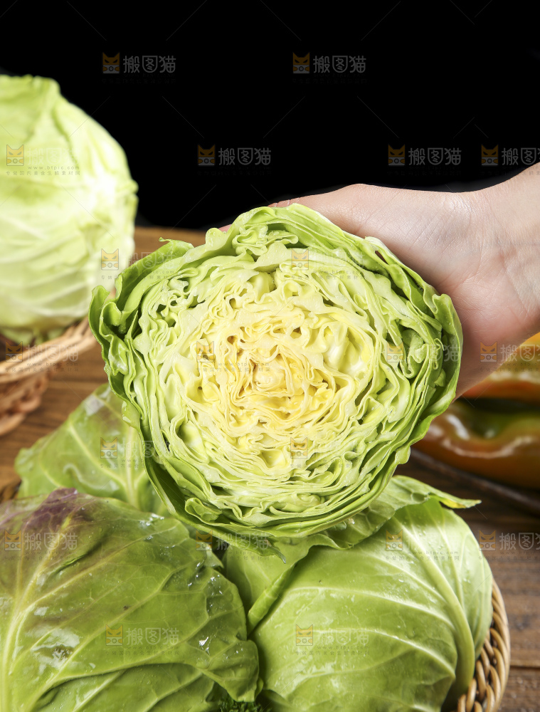 手里拿着洋白菜