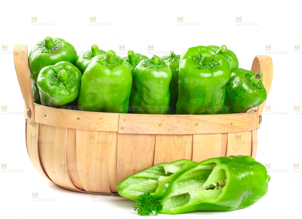 篮子里装着菜椒