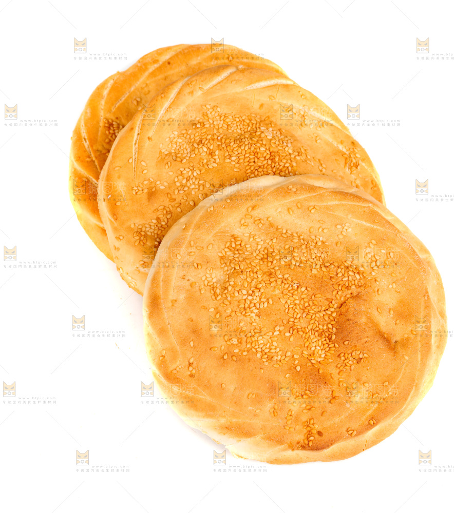 白底上放着烧饼