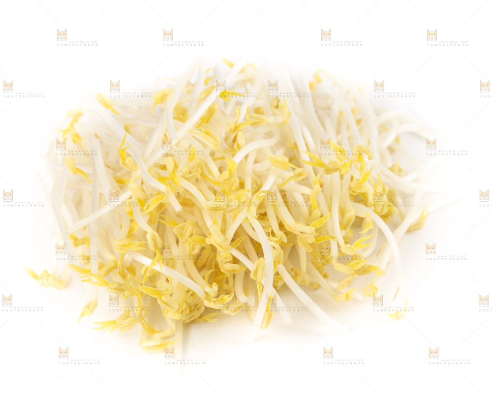 白底上放着绿豆芽