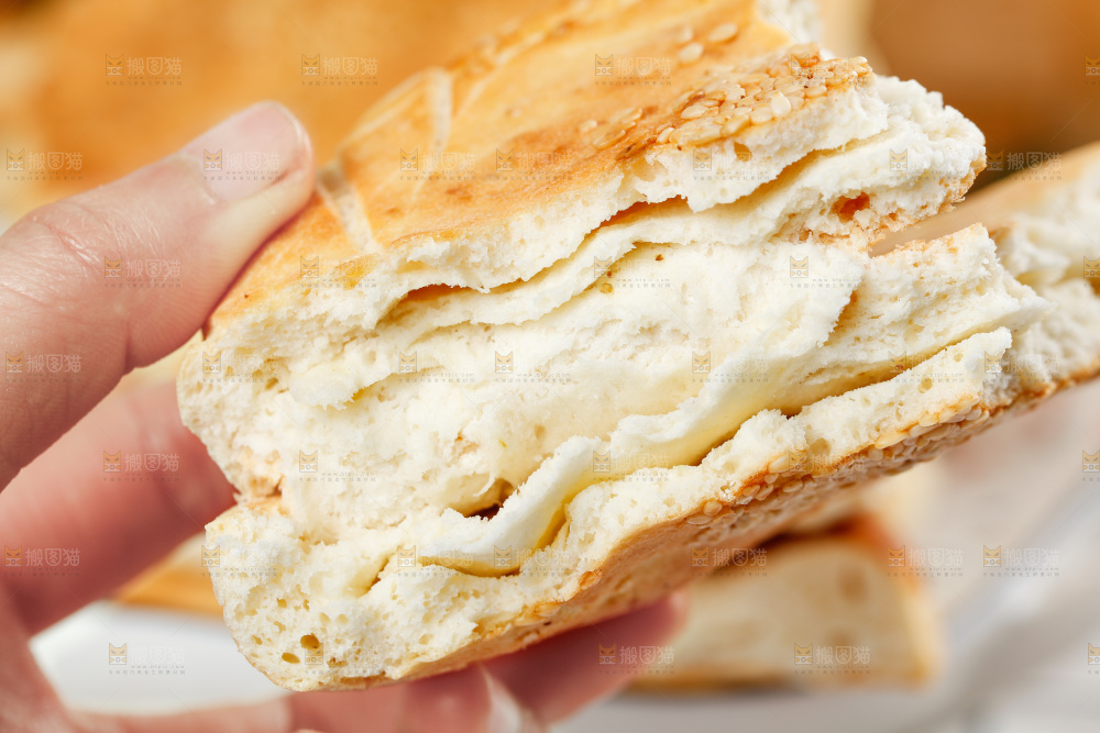 白格子底上的河南吊炉烧饼