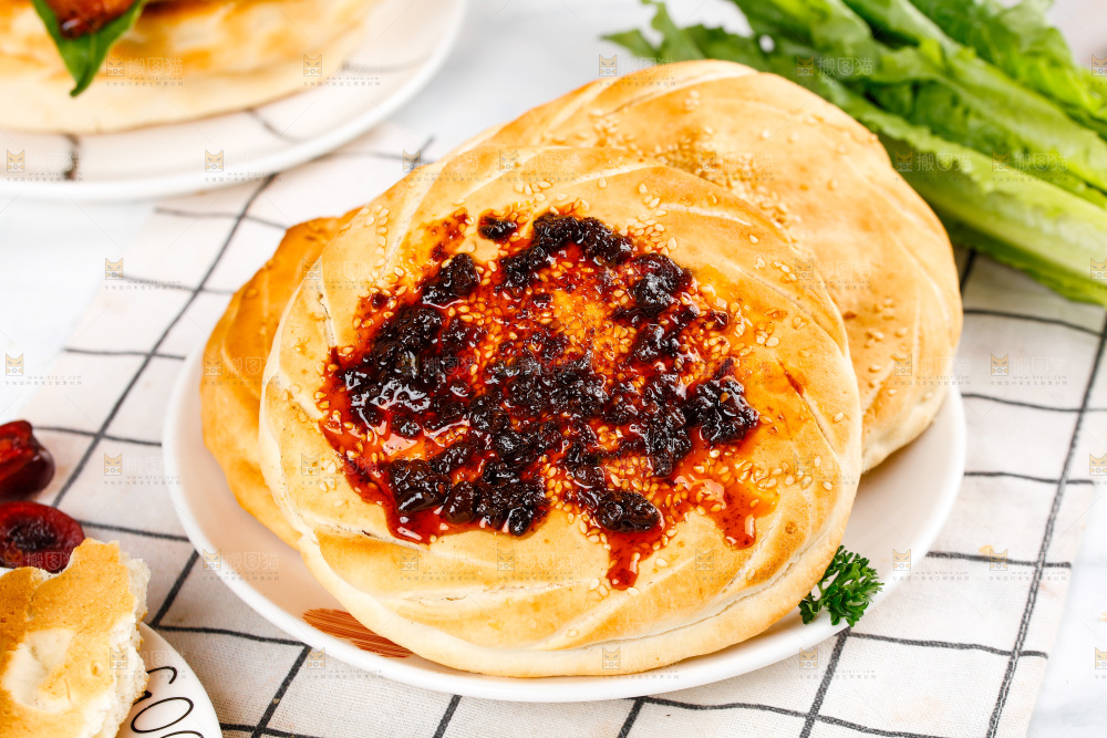 白格子底上的河南吊炉烧饼