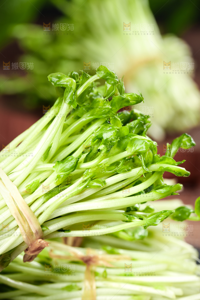 黑石板上的豌豆芽苗菜