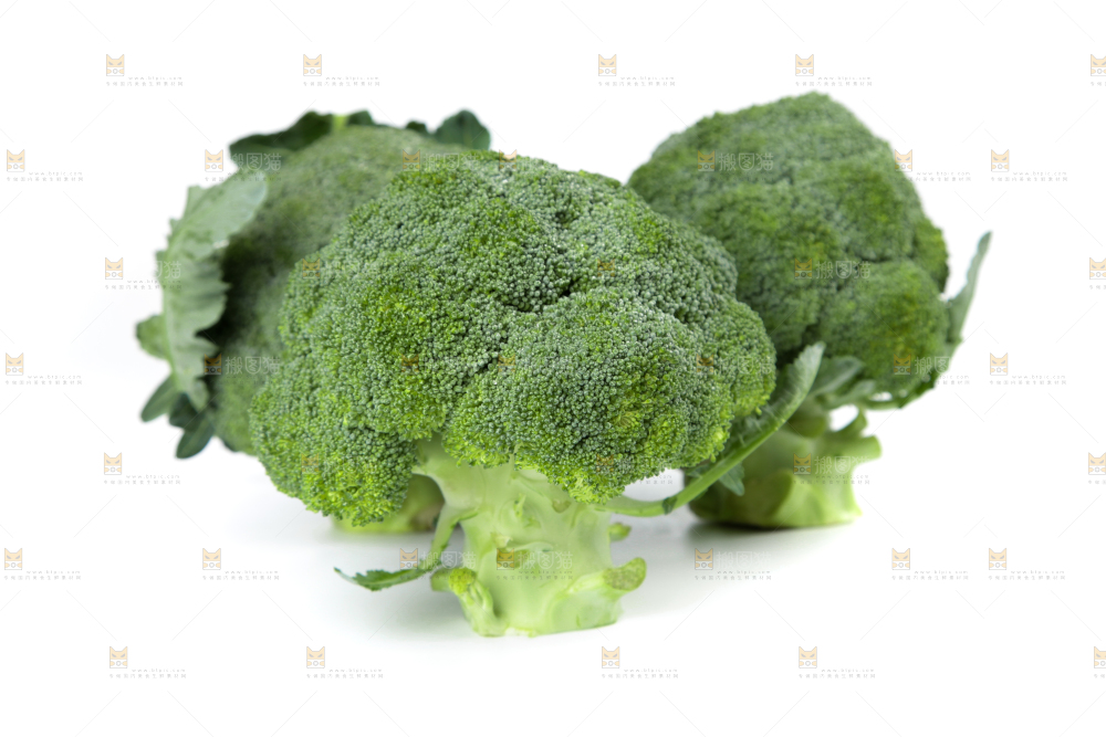 白底上的花椰菜