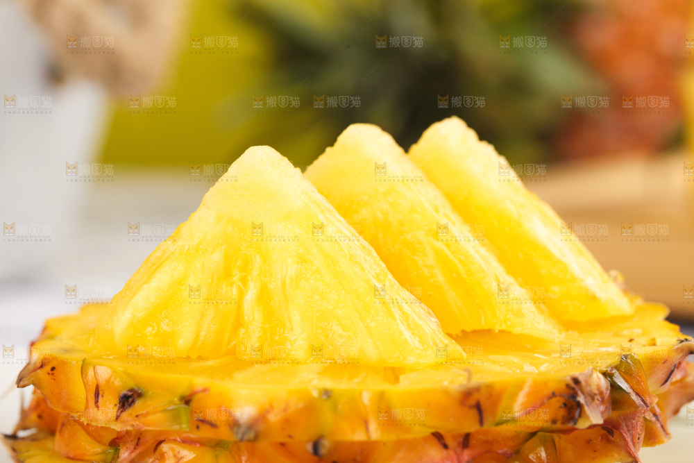白格子底上的海南金钻凤梨