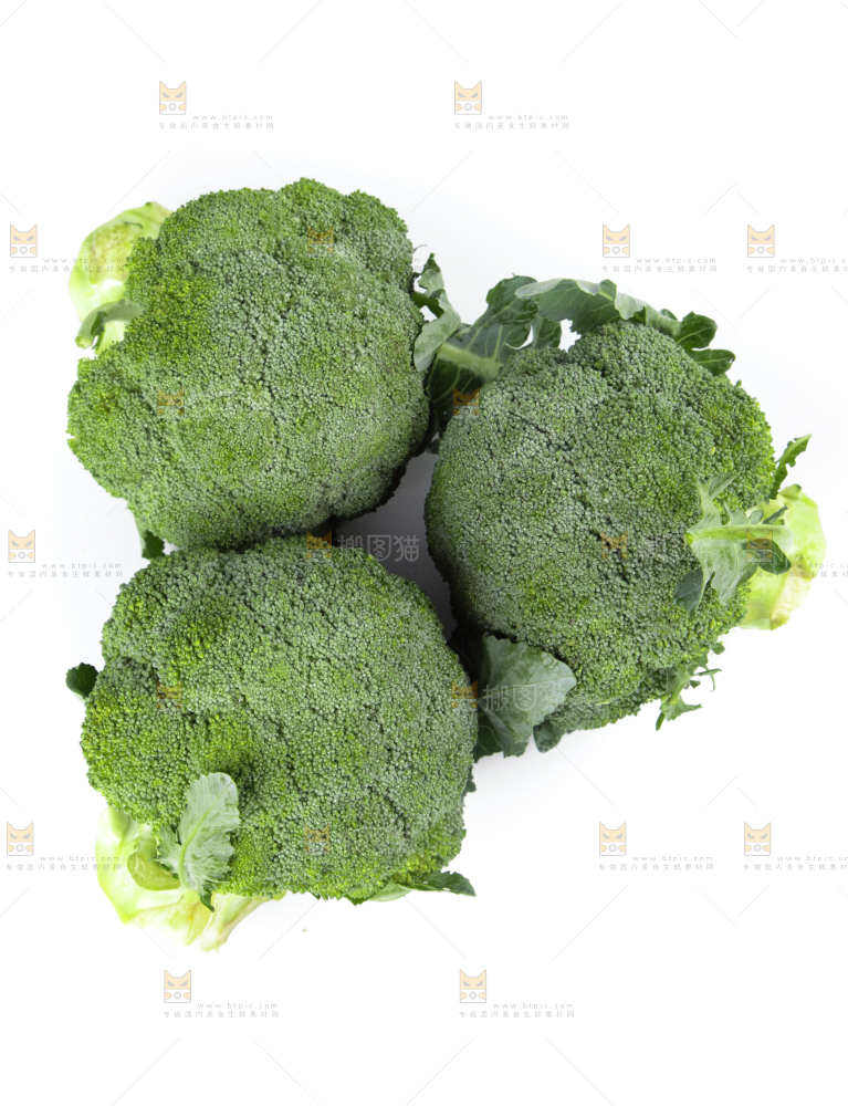 白底上的花椰菜