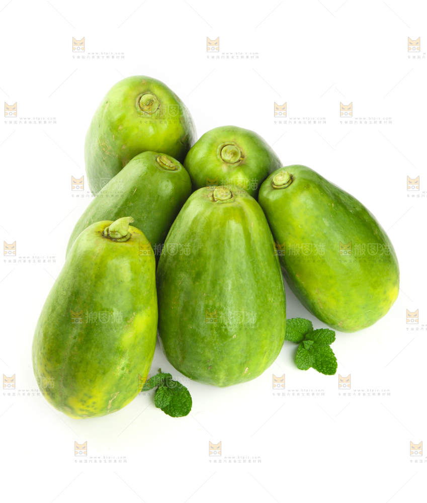 白底上的青木瓜