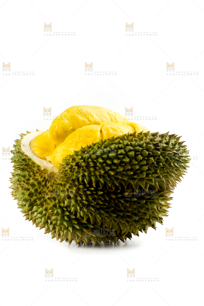 白底上摆放着甲仑榴莲