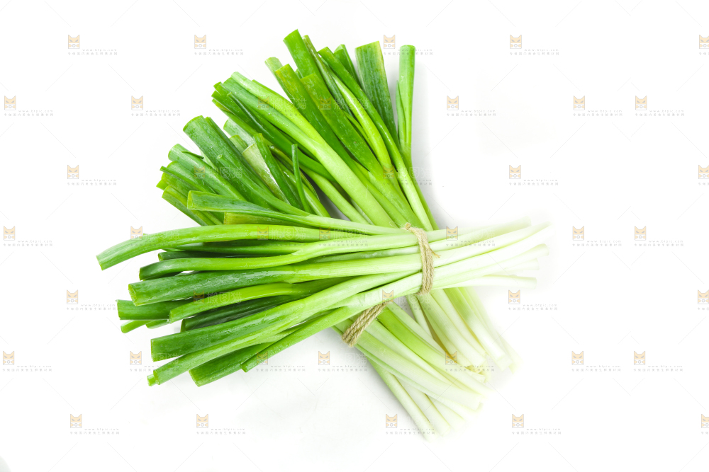 白底上的大葱