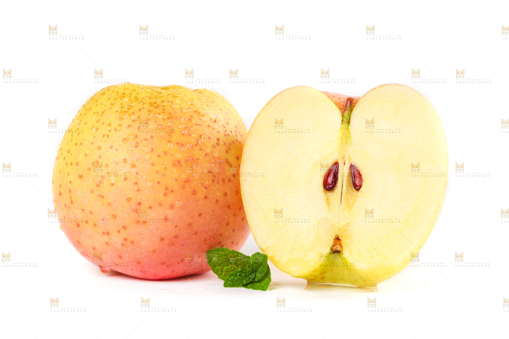 白底上的雀斑美人苹果