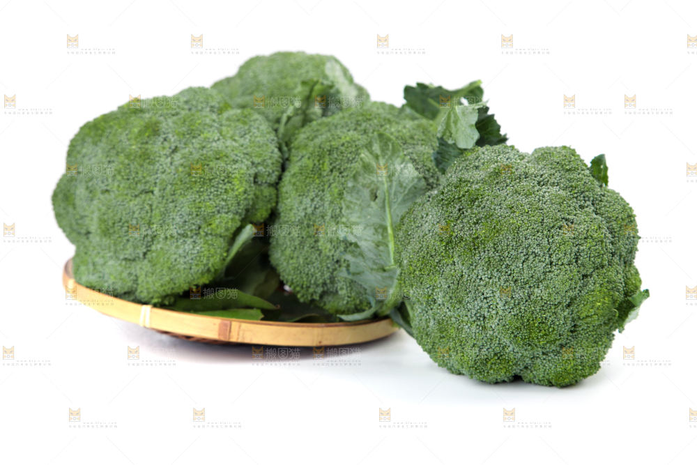 白底上放着一盘青花椰菜