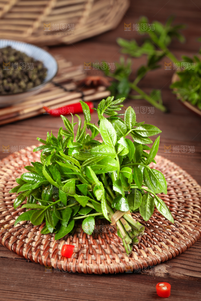 木底上的麻香花椒芽